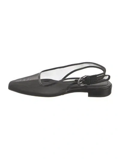 Pre-owned Rag & Bone Mesh Slingback Flats In Black