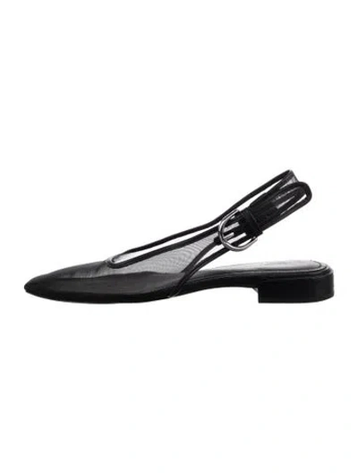 Pre-owned Rag & Bone Mesh Slingback Flats In Black