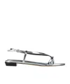Rag & Bone Metallic Leather Single-strap Sandals In Silver