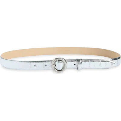 Rag & Bone Mia Leather Skinny Belt In Metallic
