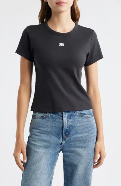 Rag & Bone Mia Logo Baby Tee In Black