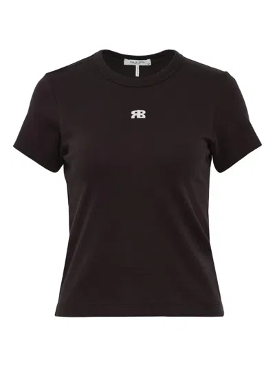 Rag & Bone Mia Logo-embroidered T-shirt In Black