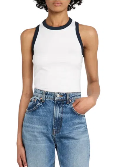 Rag & Bone Mia Ringer Tank In White Multi