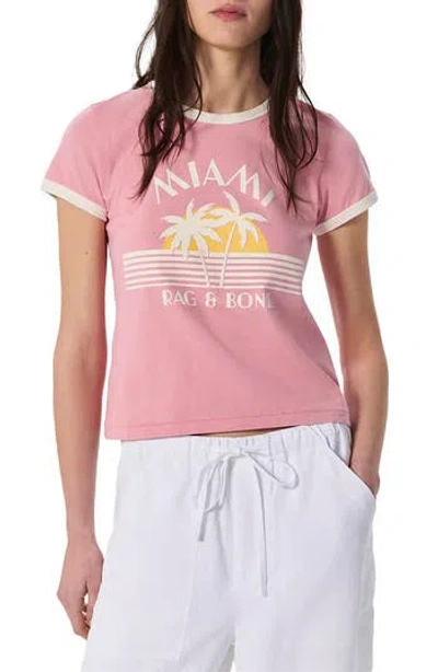 Rag & Bone Miami Cotton Graphic T-shirt In Pink