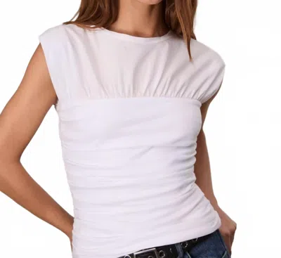 RAG & BONE MICA BANDED COTTON TOP IN WHITE