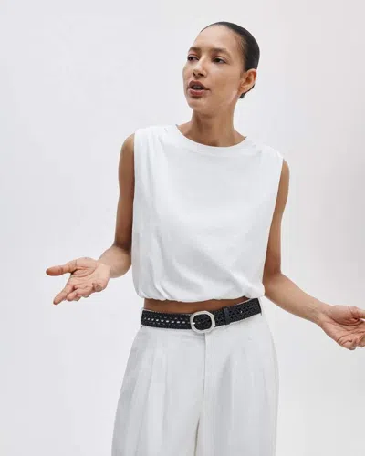 Rag & Bone Mica Crop Bubble Top In White
