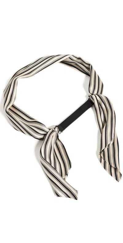 Rag & Bone Michele Scarf Belt Black Stripe