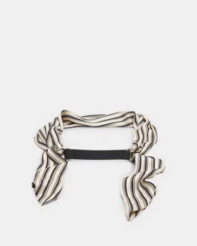 Rag & Bone Michele Striped Silk Scarf Belt In White