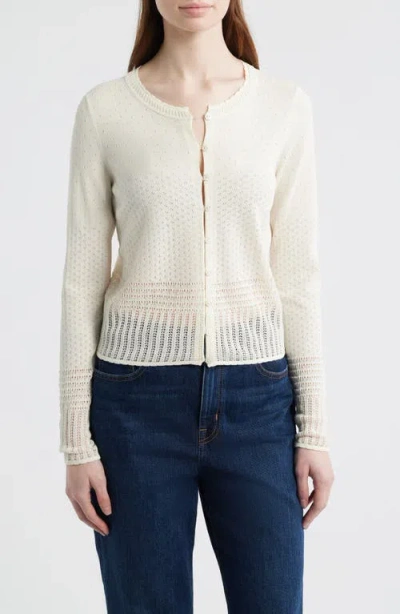Rag & Bone Michelle Pointelle Cardigan In White