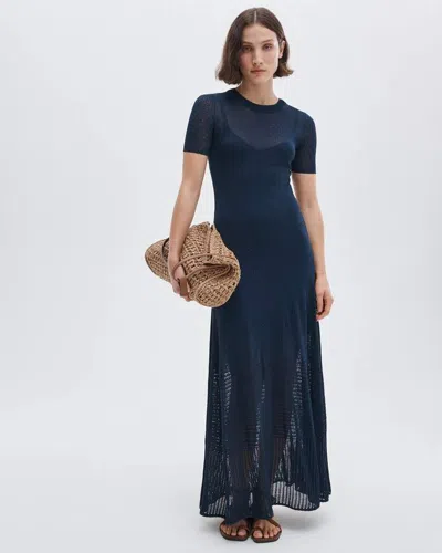 Rag & Bone Michelle Pointelle Maxi Dress In Blue