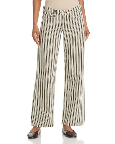 Rag & Bone Mid Rise Straight Jeans In Green Stripe In Multi