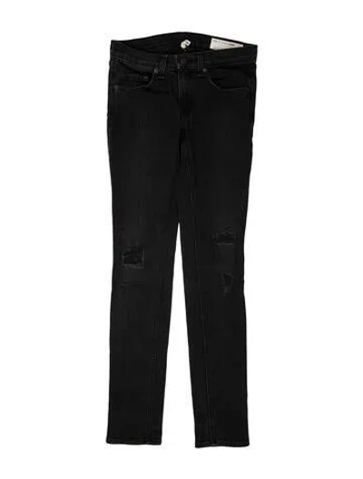Pre-owned Rag & Bone Mid-rise Skinny Leg Jeans In Black