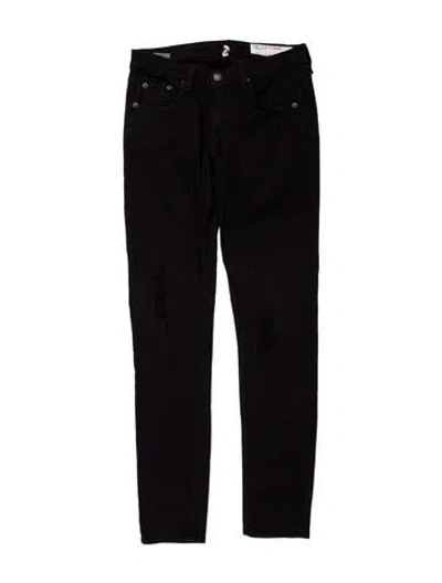Pre-owned Rag & Bone Mid-rise Skinny Leg Jeans In Black