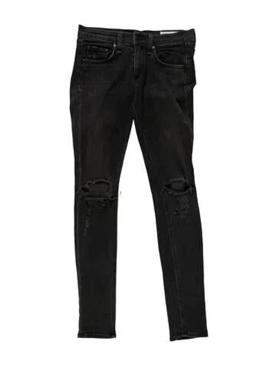 Pre-owned Rag & Bone Mid-rise Skinny Leg Jeans In Black