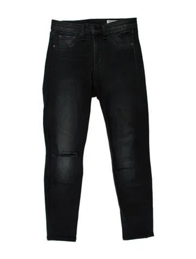 Pre-owned Rag & Bone Mid-rise Skinny Leg Jeans In Black