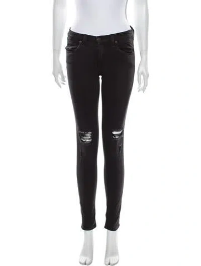 Pre-owned Rag & Bone Mid-rise Skinny Leg Jeans In Black