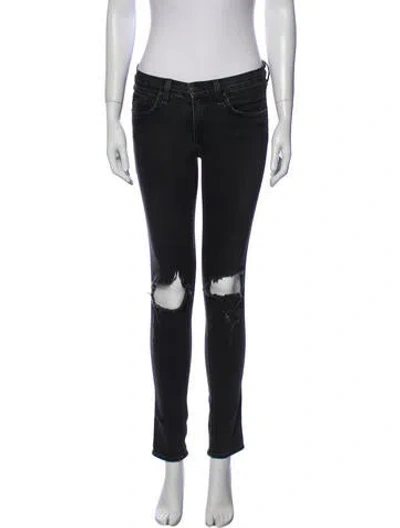 Pre-owned Rag & Bone Mid-rise Skinny Leg Jeans In Black