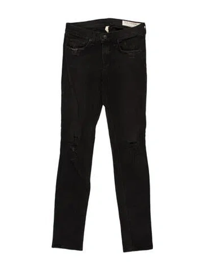 Pre-owned Rag & Bone Mid-rise Skinny Leg Jeans In Black