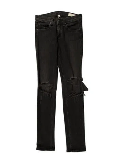 Pre-owned Rag & Bone Mid-rise Skinny Leg Jeans In Black