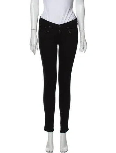 Pre-owned Rag & Bone Mid-rise Skinny Leg Jeans In Black