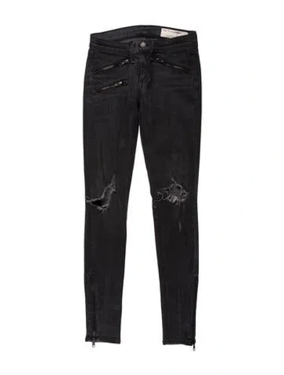 Pre-owned Rag & Bone Mid-rise Skinny Leg Jeans In Black