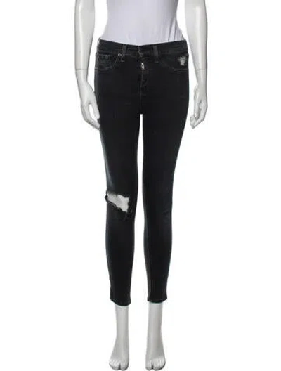 Pre-owned Rag & Bone Mid-rise Skinny Leg Jeans In Black