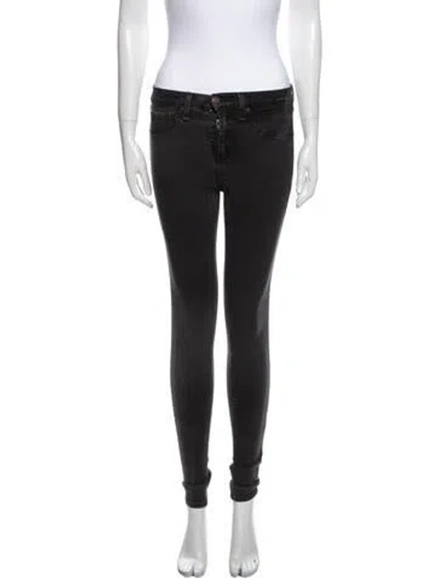Pre-owned Rag & Bone Mid-rise Skinny Leg Jeans In Black