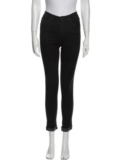 Pre-owned Rag & Bone Mid-rise Skinny Leg Jeans In Black