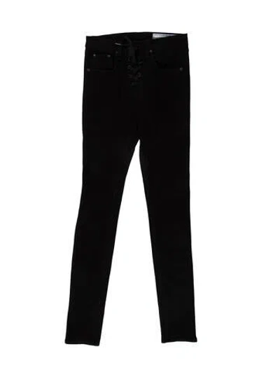 Pre-owned Rag & Bone Mid-rise Skinny Leg Jeans In Black