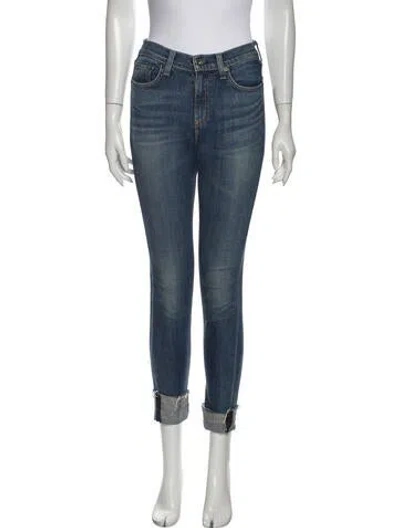 Pre-owned Rag & Bone Mid-rise Skinny Leg Jeans In Blue