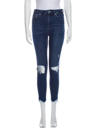 Pre-owned Rag & Bone Mid-rise Skinny Leg Jeans In Blue