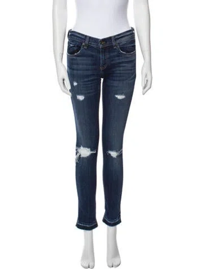 Pre-owned Rag & Bone Mid-rise Skinny Leg Jeans In Blue