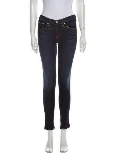 Pre-owned Rag & Bone Mid-rise Skinny Leg Jeans In Blue