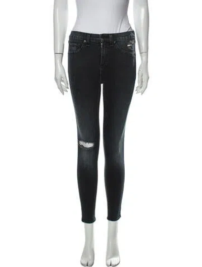 Pre-owned Rag & Bone Mid-rise Skinny Leg Jeans In Blue