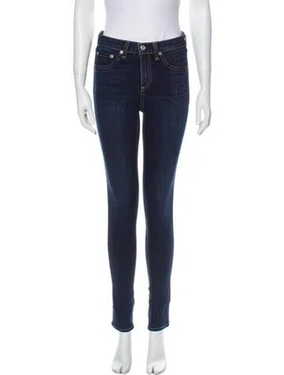 Pre-owned Rag & Bone Mid-rise Skinny Leg Jeans In Blue