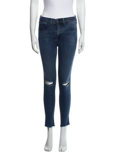 Pre-owned Rag & Bone Mid-rise Skinny Leg Jeans In Blue