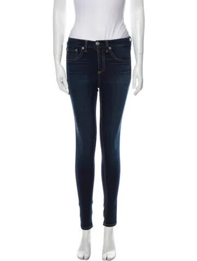 Pre-owned Rag & Bone Mid-rise Skinny Leg Jeans In Blue