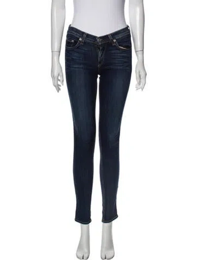Pre-owned Rag & Bone Mid-rise Skinny Leg Jeans In Blue