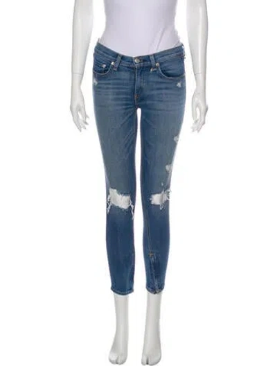 Pre-owned Rag & Bone Mid-rise Skinny Leg Jeans In Blue