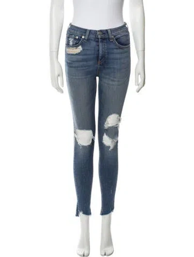 Pre-owned Rag & Bone Mid-rise Skinny Leg Jeans In Blue