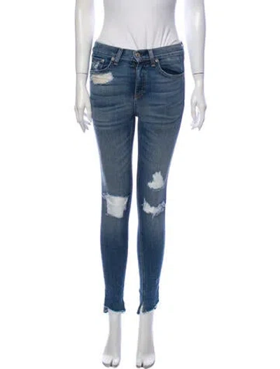 Pre-owned Rag & Bone Mid-rise Skinny Leg Jeans In Blue
