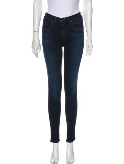 Pre-owned Rag & Bone Mid-rise Skinny Leg Jeans In Blue