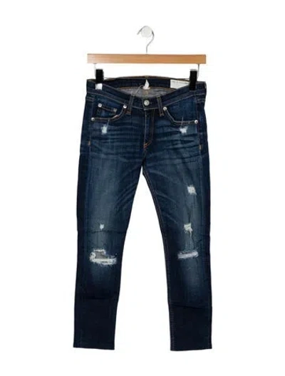 Pre-owned Rag & Bone Mid-rise Skinny Leg Jeans In Blue