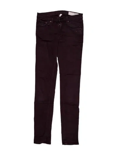 Pre-owned Rag & Bone Mid-rise Skinny Leg Jeans In Burgundy