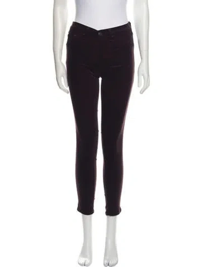 Pre-owned Rag & Bone Mid-rise Skinny Leg Jeans In Burgundy