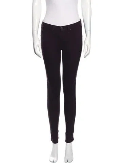 Pre-owned Rag & Bone Mid-rise Skinny Leg Jeans In Burgundy