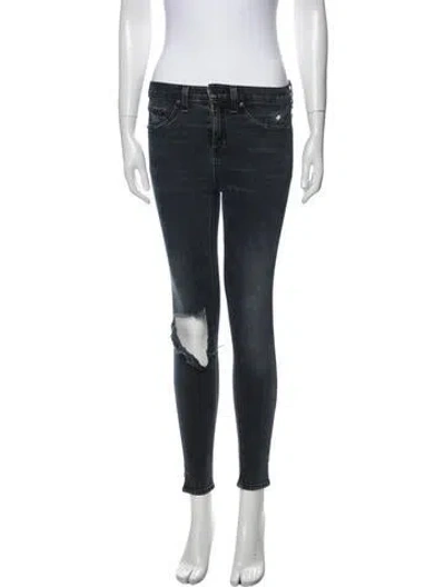 Pre-owned Rag & Bone Mid-rise Skinny Leg Jeans In Gray