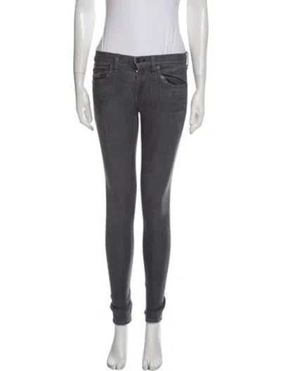 Pre-owned Rag & Bone Mid-rise Skinny Leg Jeans In Gray