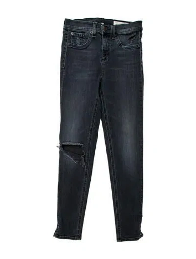 Pre-owned Rag & Bone Mid-rise Skinny Leg Jeans In Gray