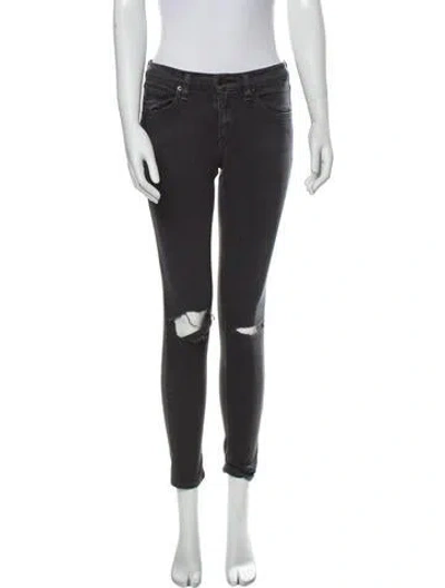 Pre-owned Rag & Bone Mid-rise Skinny Leg Jeans In Gray